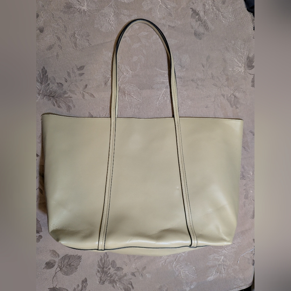 H&M Tan Faux Leather Tote Bag, Used